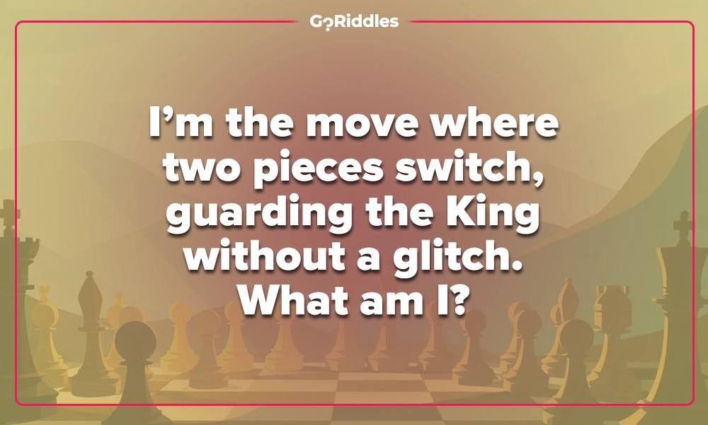 Castling move riddle about switching two pieces to protect the king
