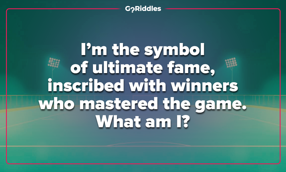 Stanley Cup riddle about the ultimate hockey trophy inscribed with winners