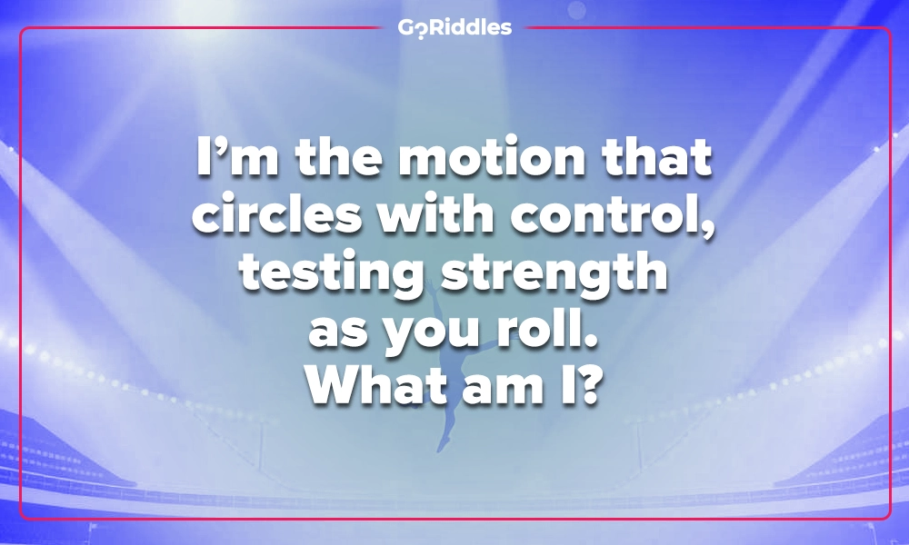Pommel horse riddle about circling motions that test strength and control